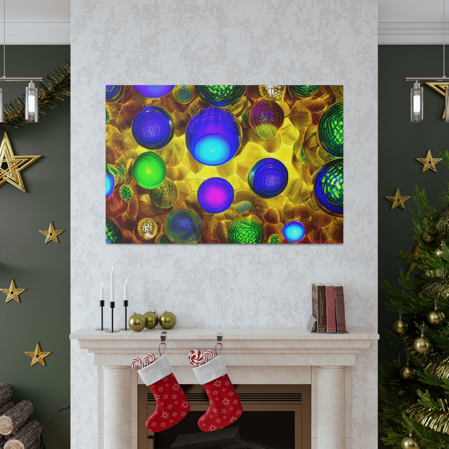 Canvas Gallery Wraps - 3D Vibrant Circles 0001