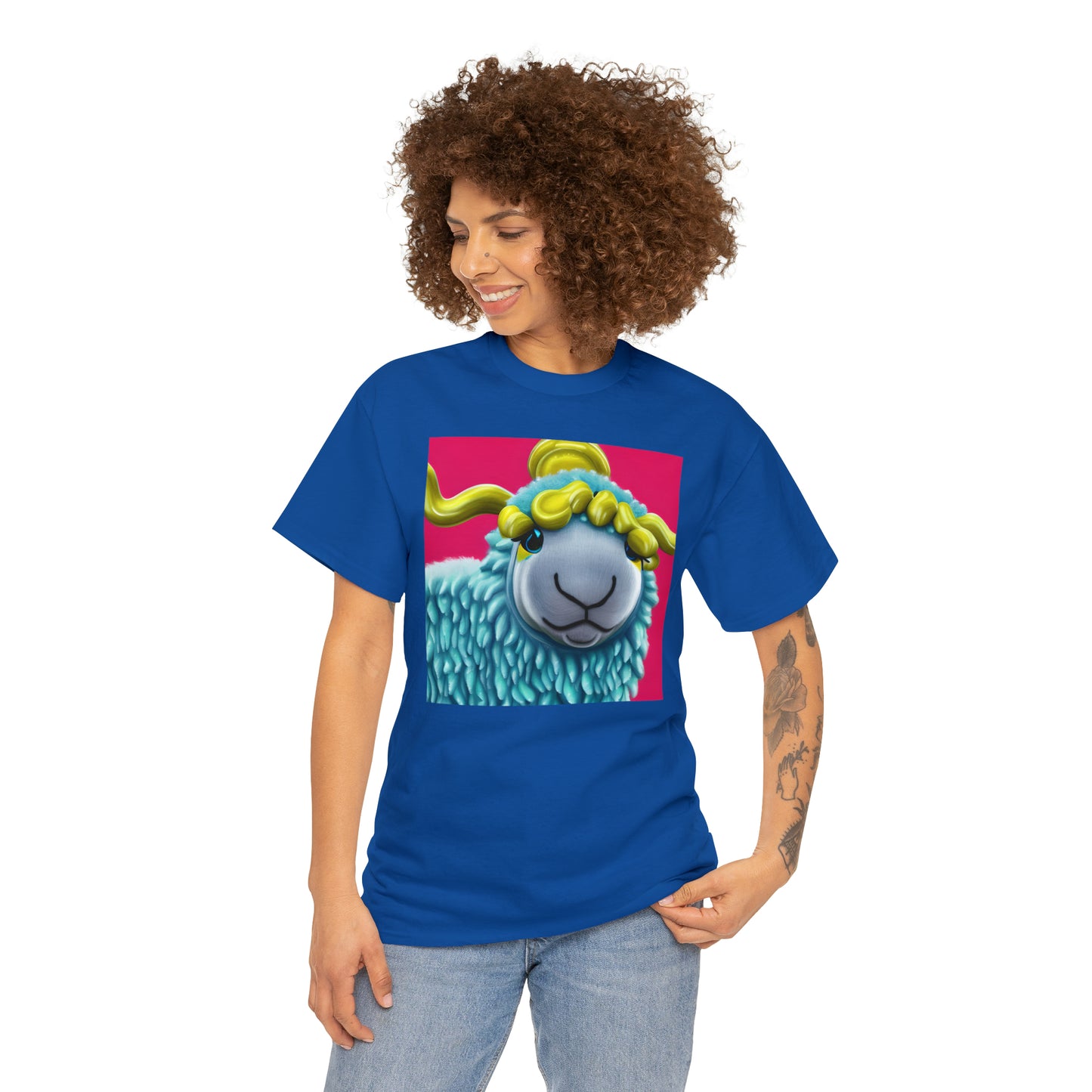 Unisex Heavy Cotton Tee - Blue Sheep 0001
