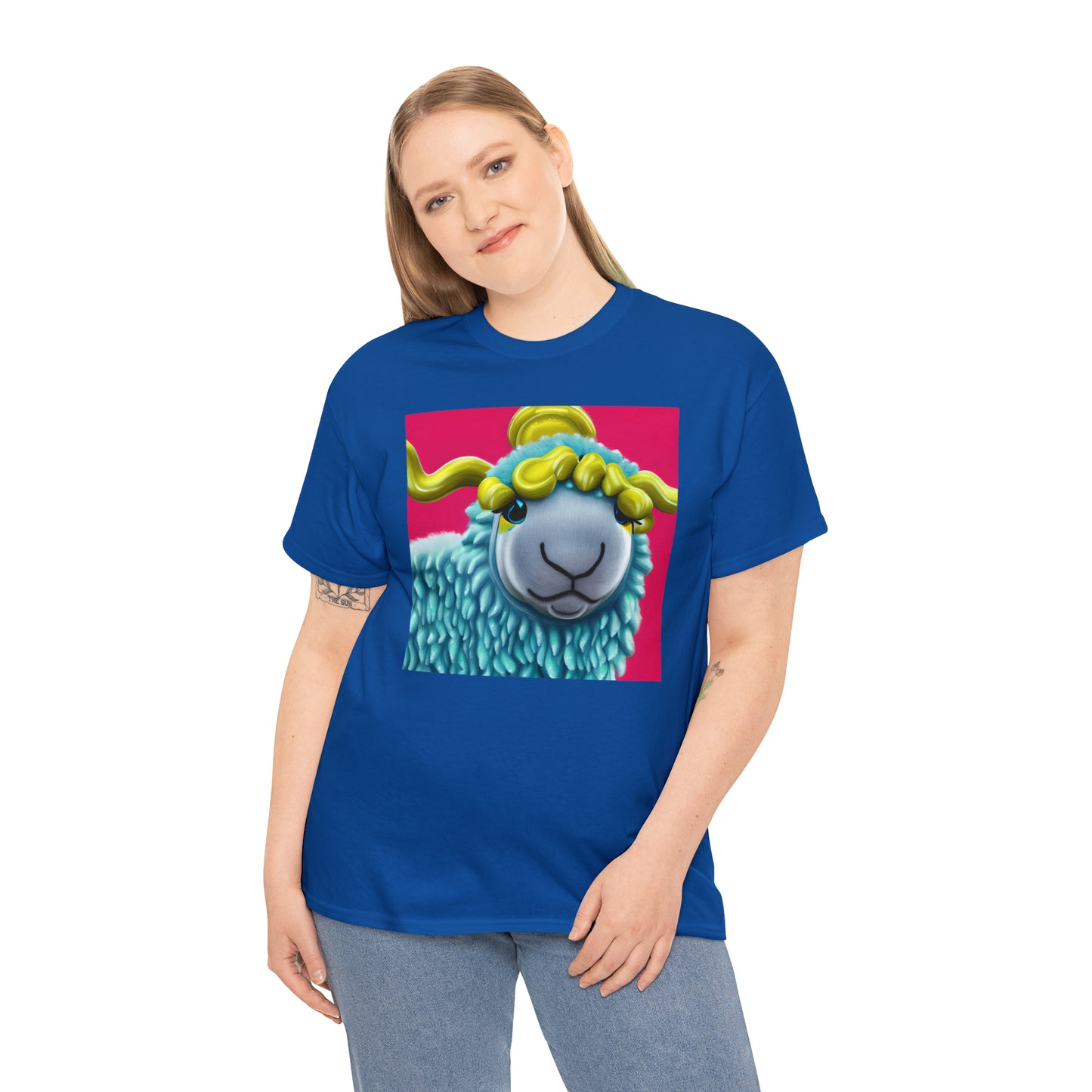 Unisex Heavy Cotton Tee - Blue Sheep 0001