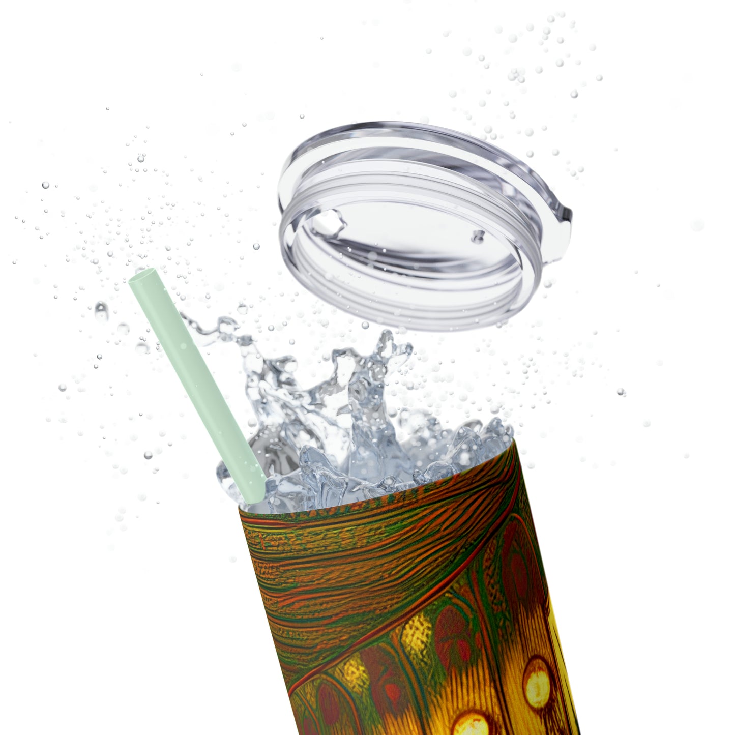 Skinny Tumbler with Straw, 20oz - Cafe Table Shadows 0001