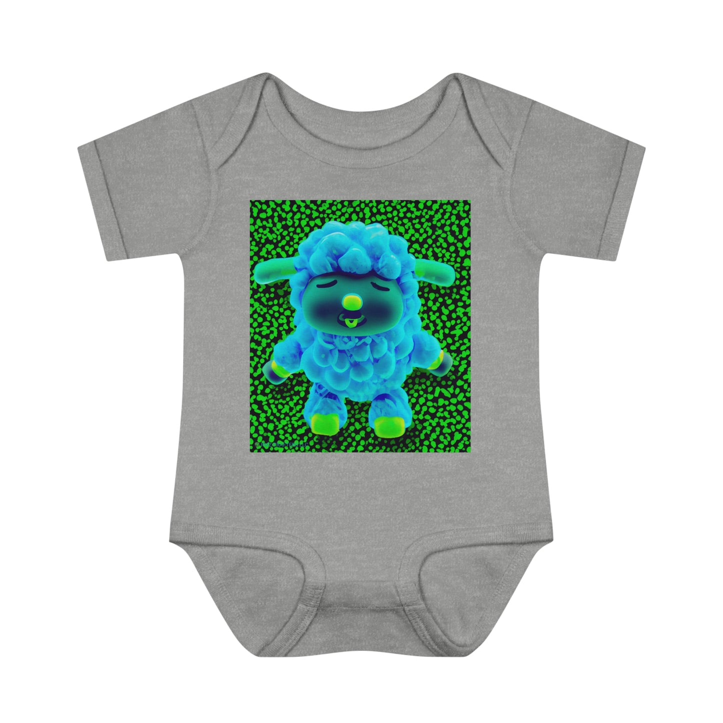 Infant Baby Rib Bodysuit - Deep Blue Sheep 0001