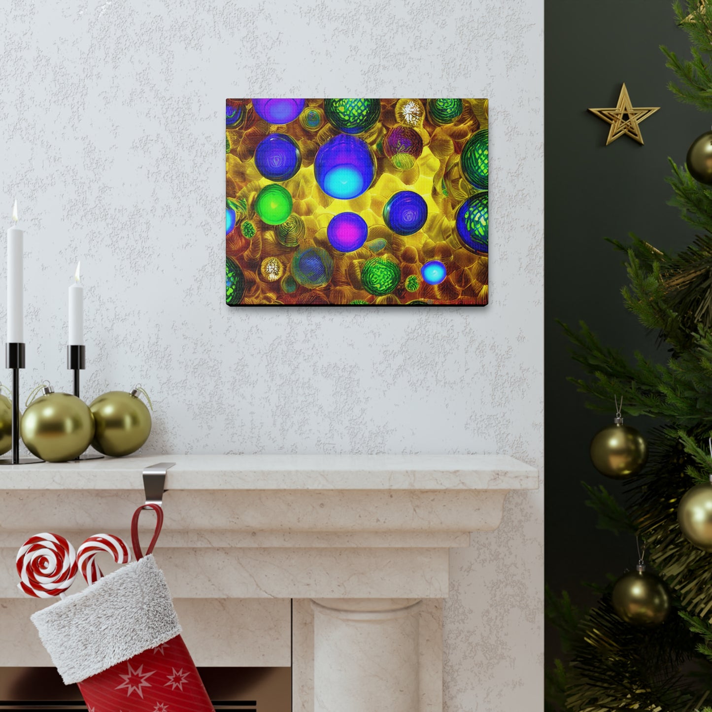 Canvas Gallery Wraps - 3D Vibrant Circles 0001