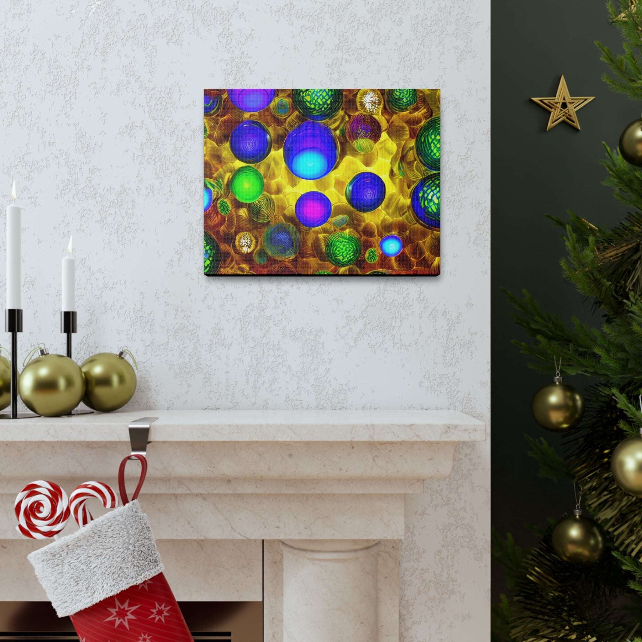 Canvas Gallery Wraps - 3D Vibrant Circles 0001