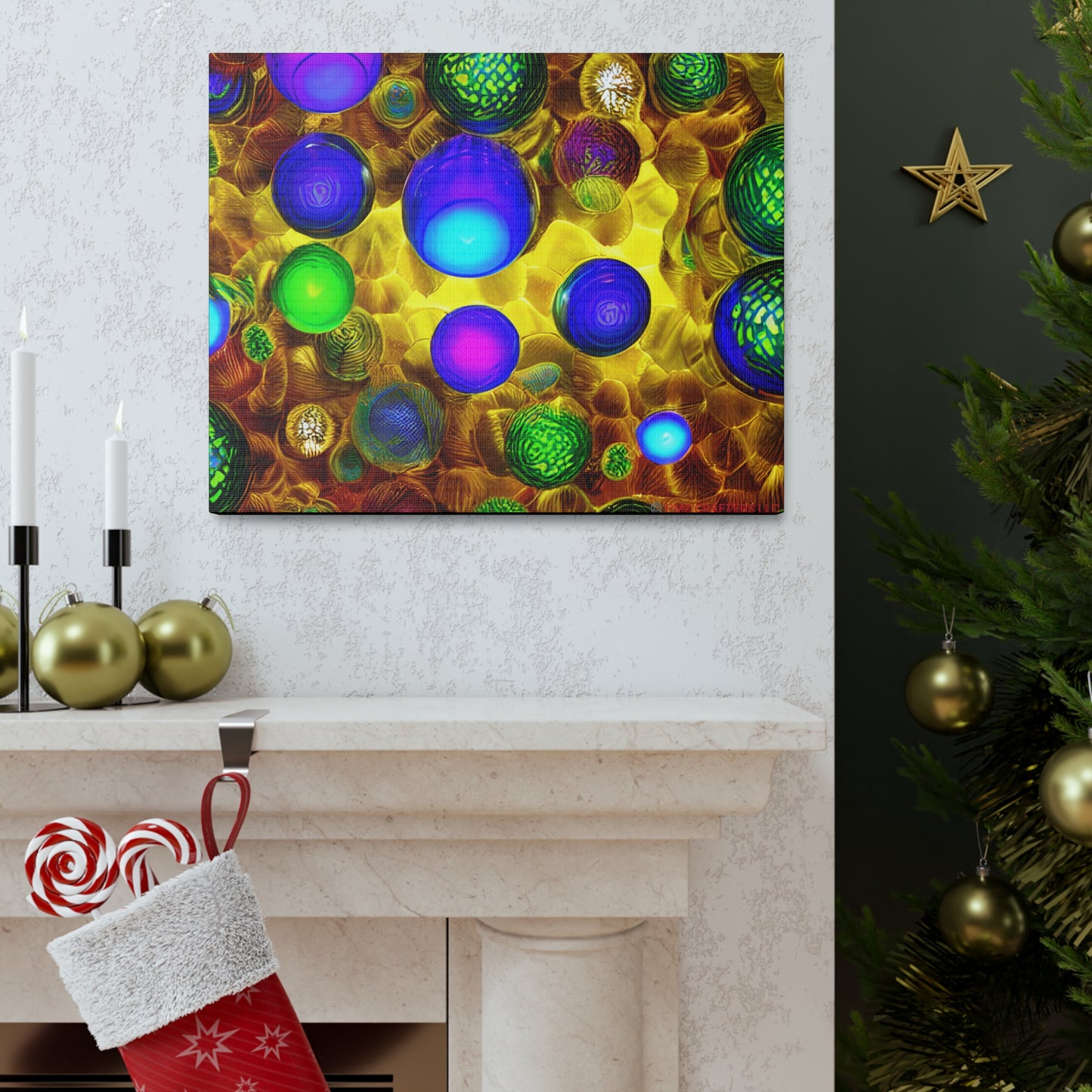 Canvas Gallery Wraps - 3D Vibrant Circles 0001