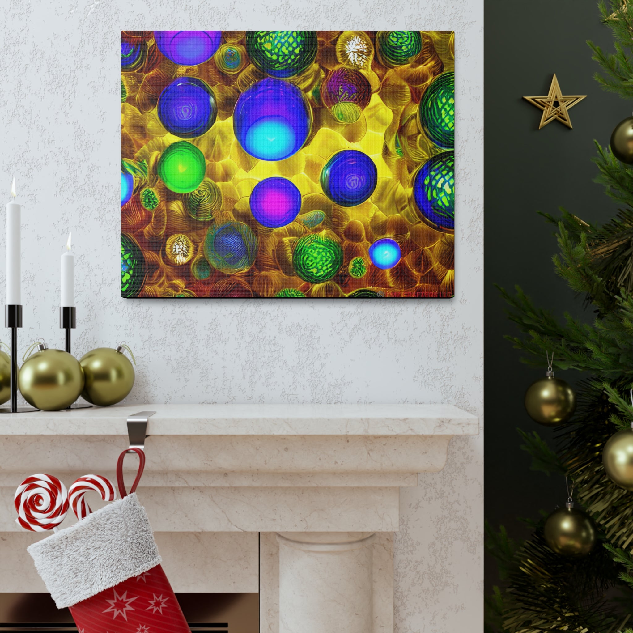 Canvas Gallery Wraps - 3D Vibrant Circles 0001