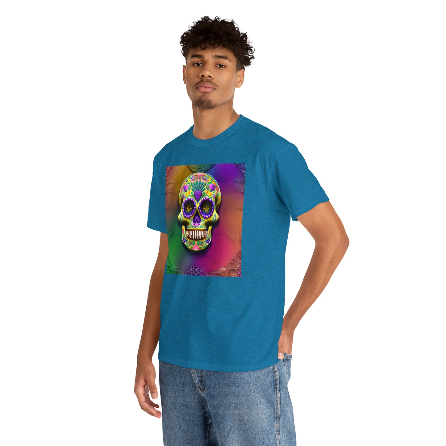 Unisex Heavy Cotton Tee - Sugar Skull 0002