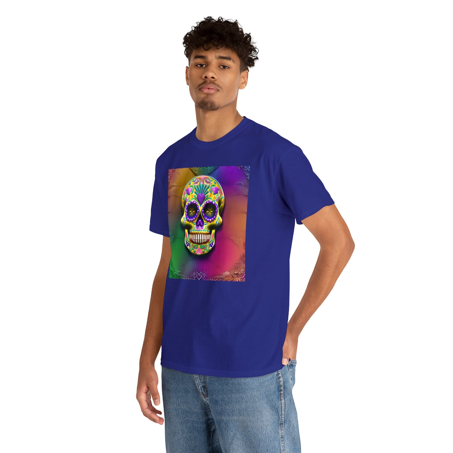 Unisex Heavy Cotton Tee - Sugar Skull 0002