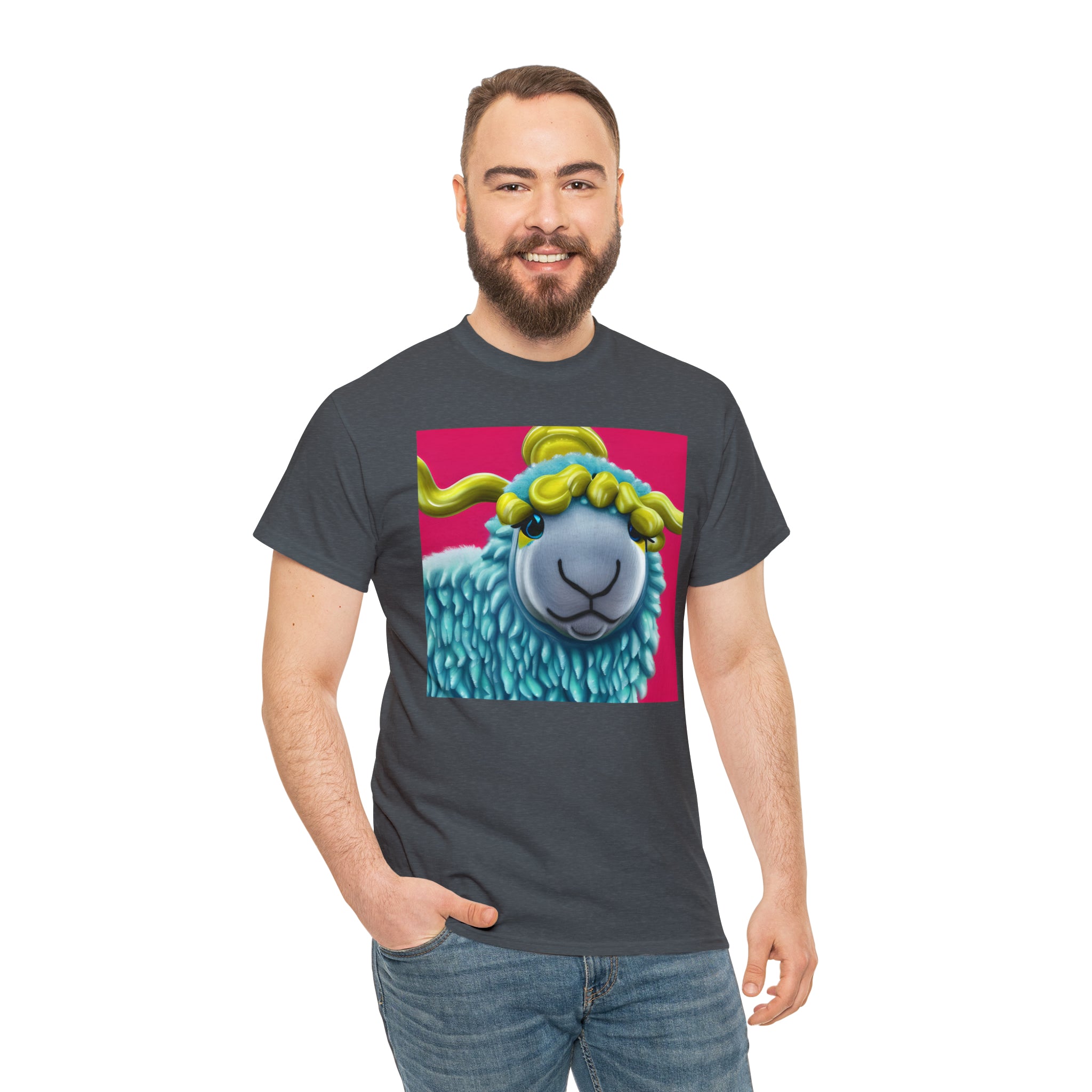 Unisex Heavy Cotton Tee - Blue Sheep 0001