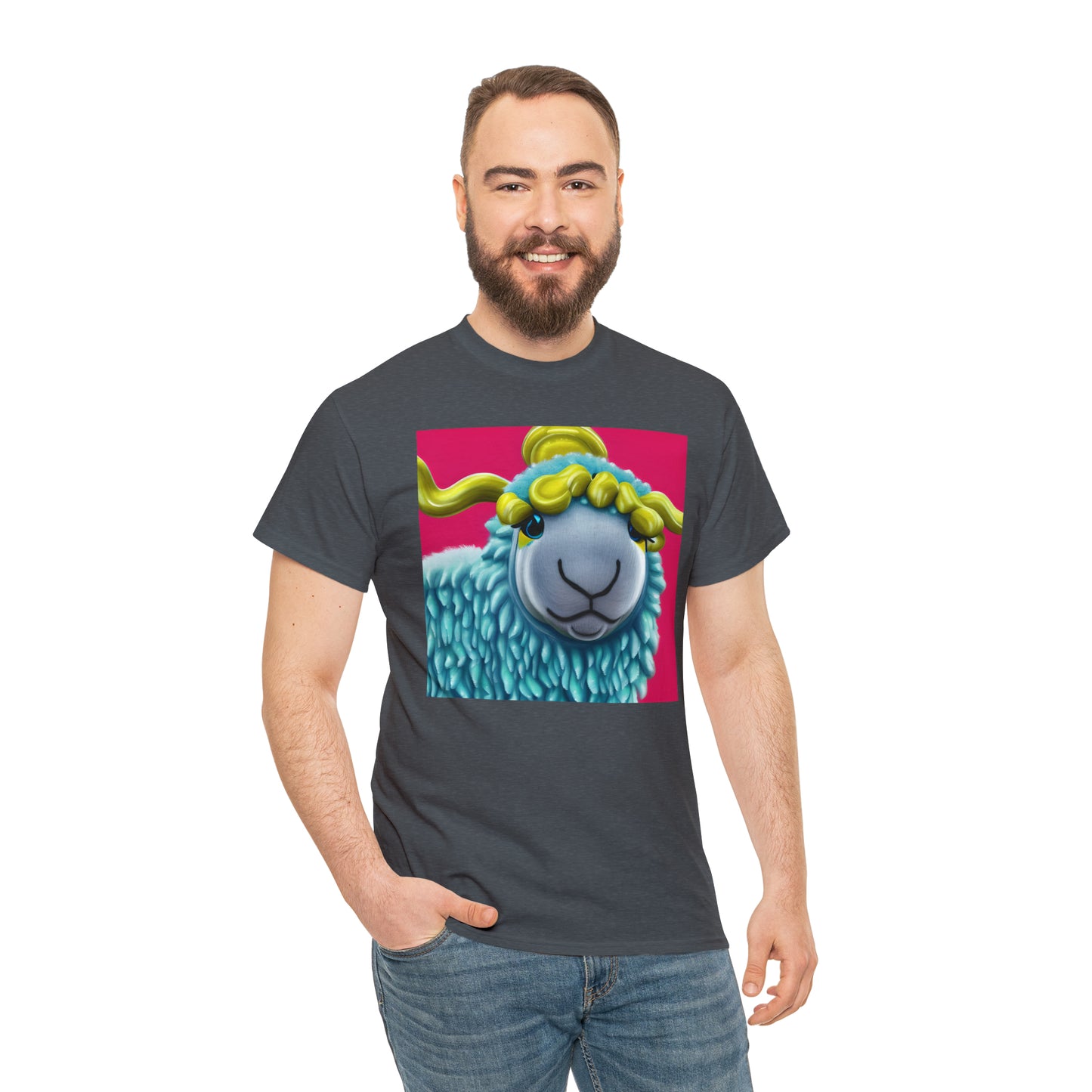 Unisex Heavy Cotton Tee - Blue Sheep 0001