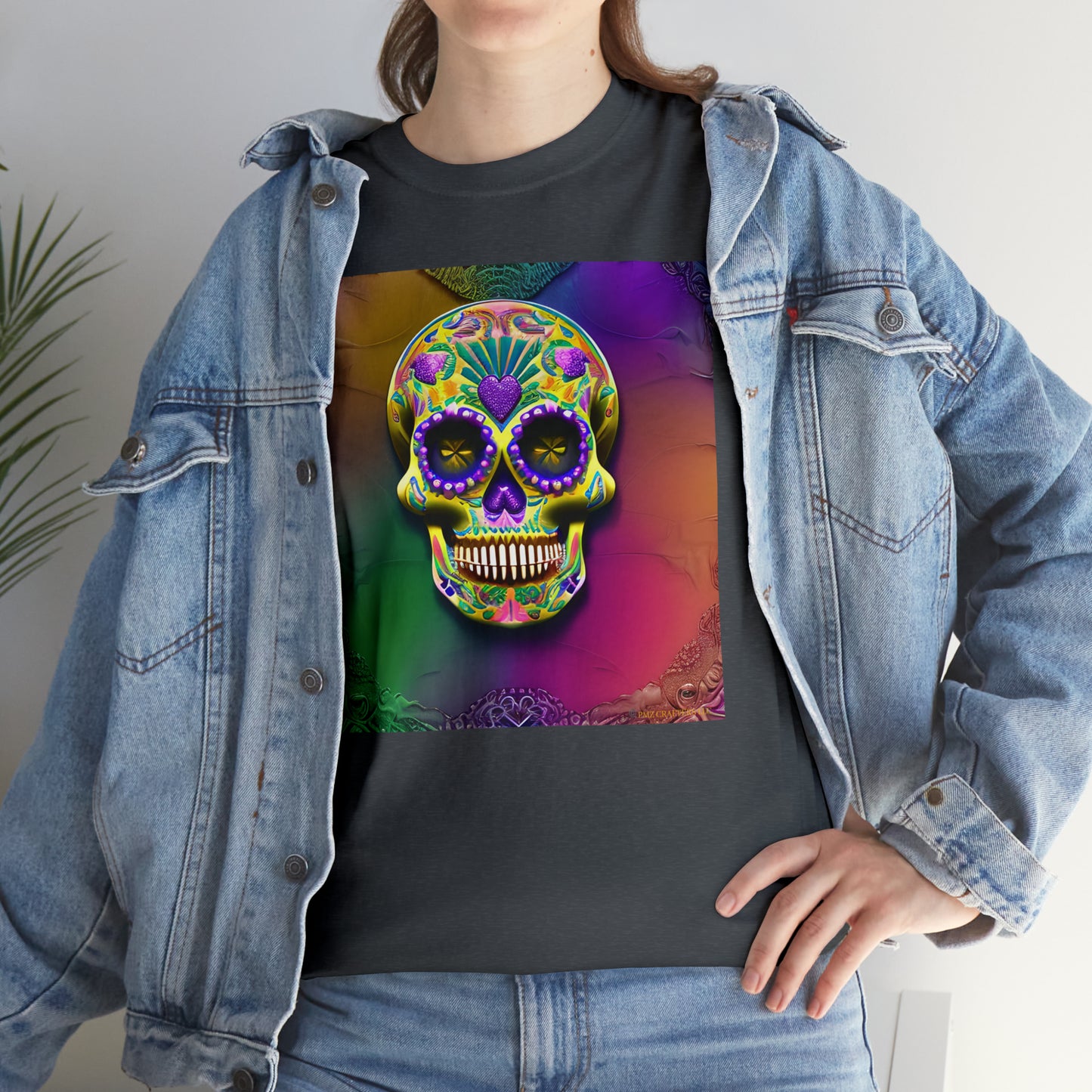 Unisex Heavy Cotton Tee - Sugar Skull 0002