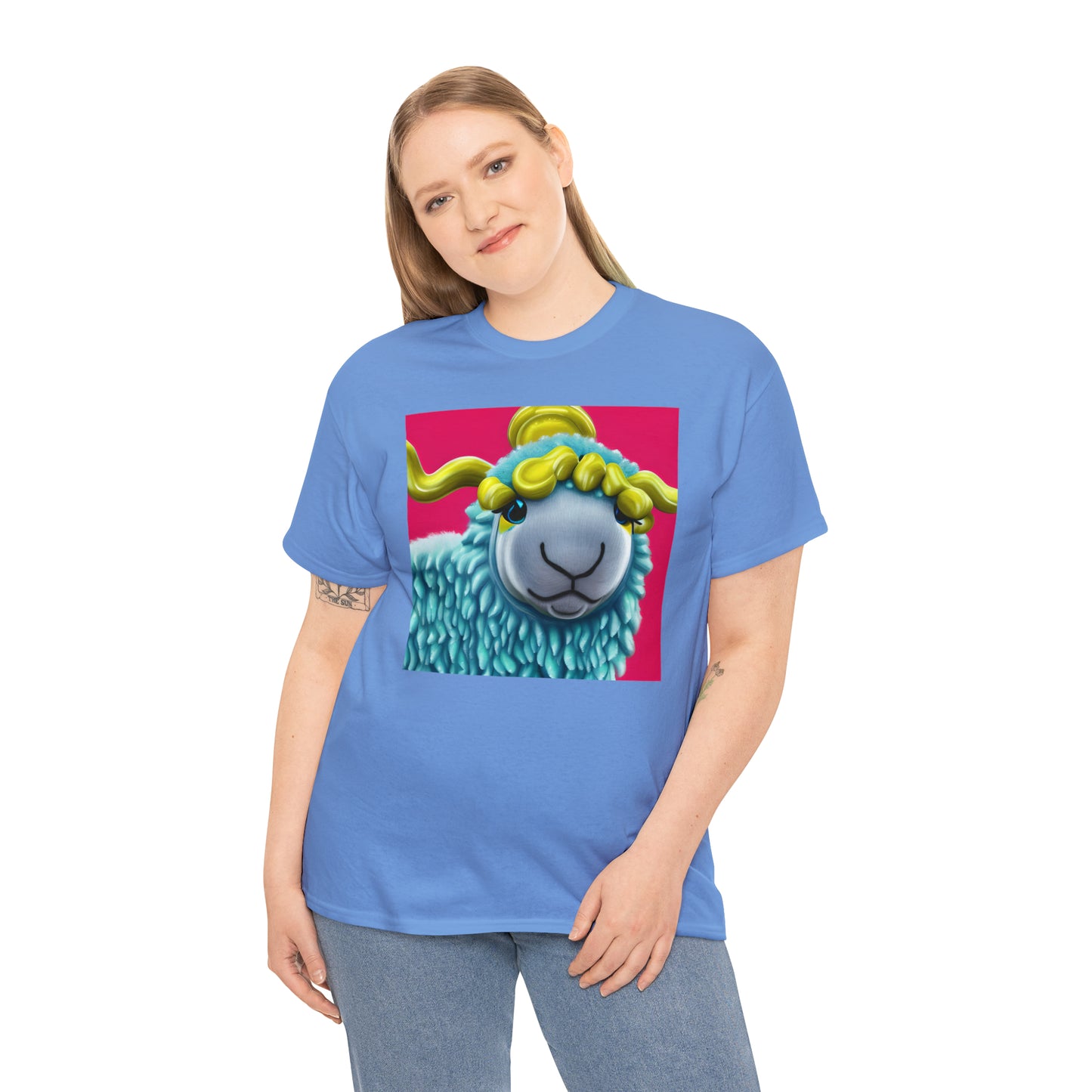 Unisex Heavy Cotton Tee - Blue Sheep 0001