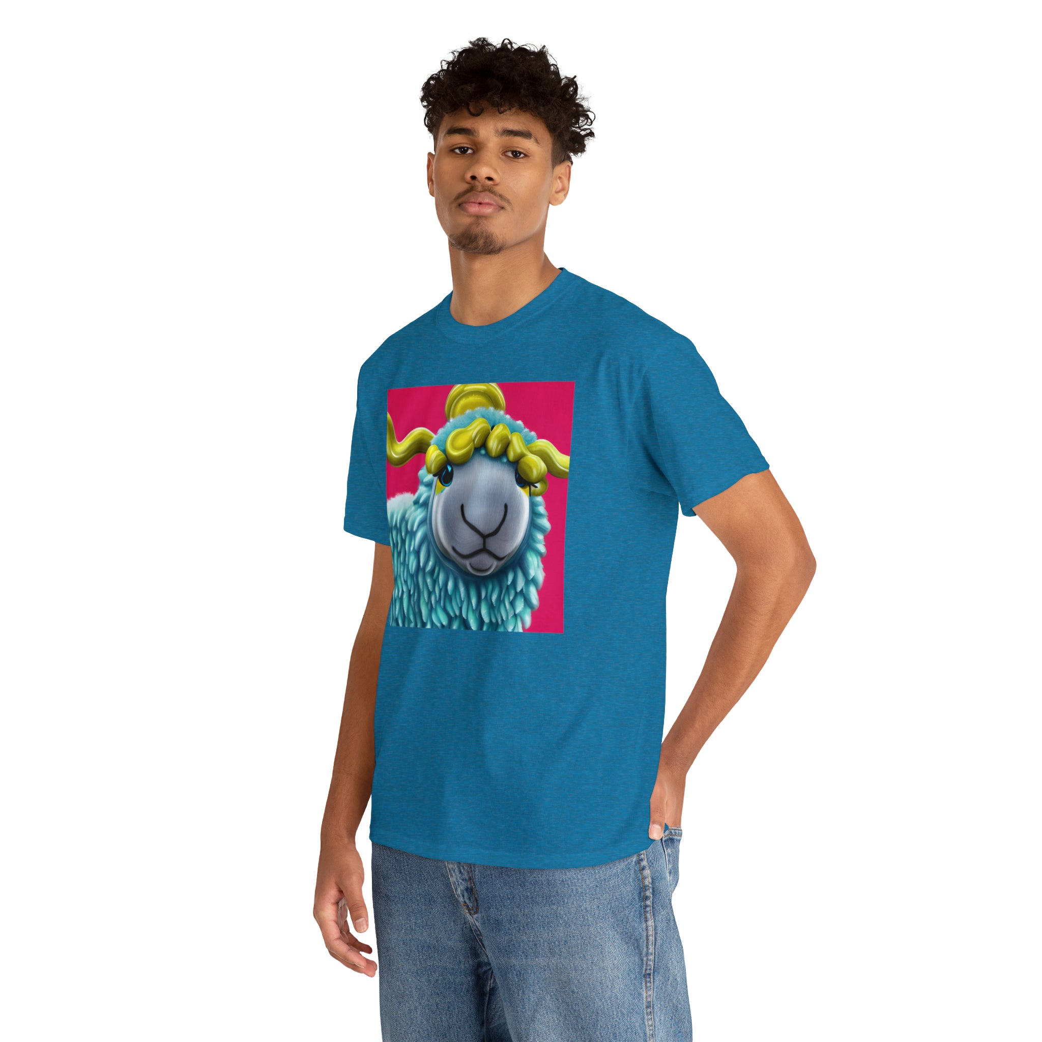 Unisex Heavy Cotton Tee - Blue Sheep 0001