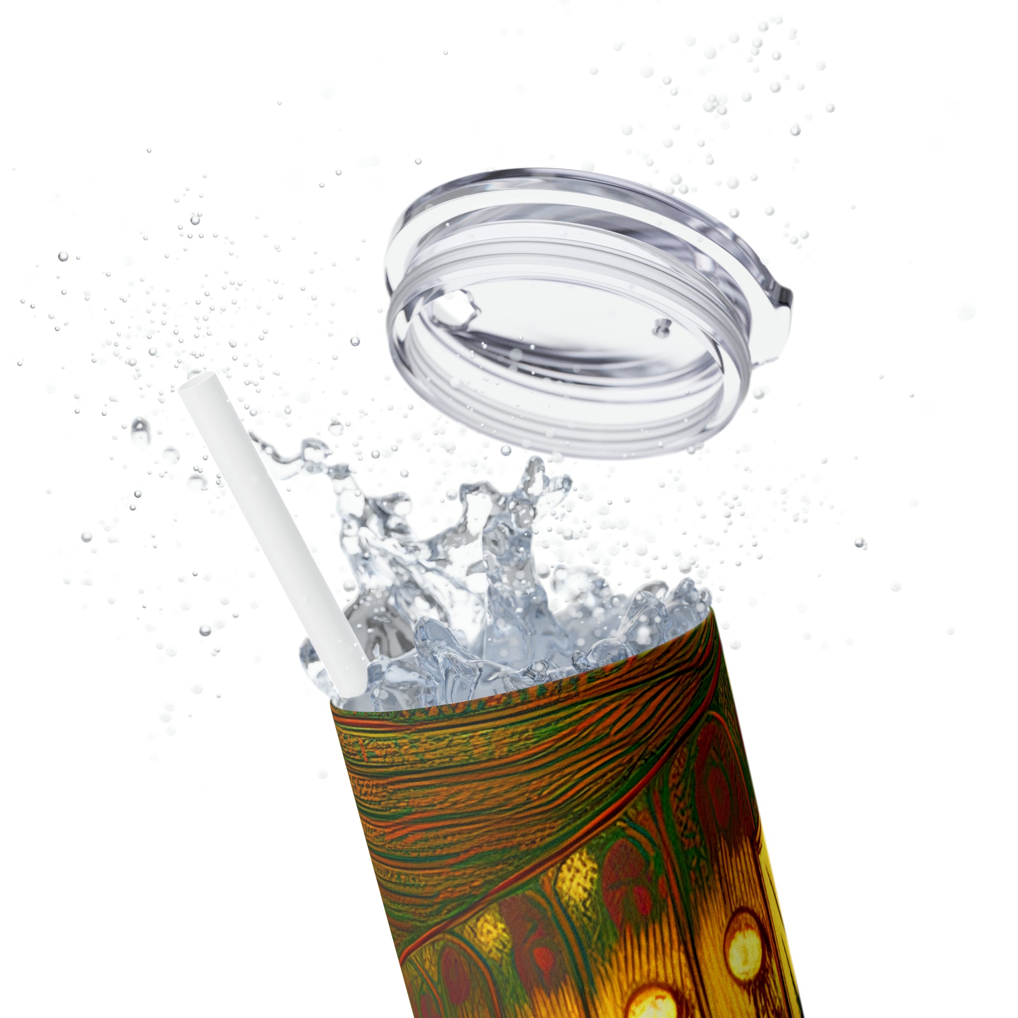 Skinny Tumbler with Straw, 20oz - Cafe Table Shadows 0001