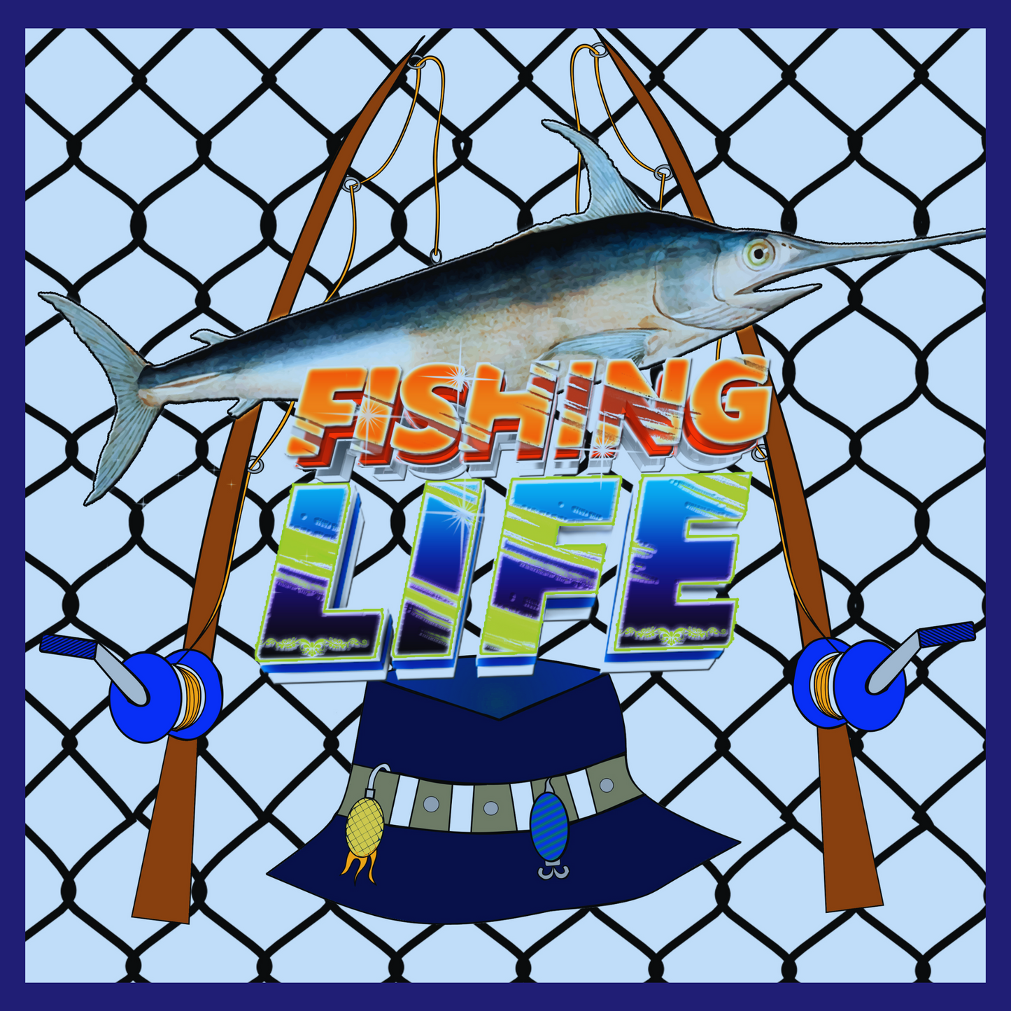 Custom Mug, 15 oz Fishing Net 0001