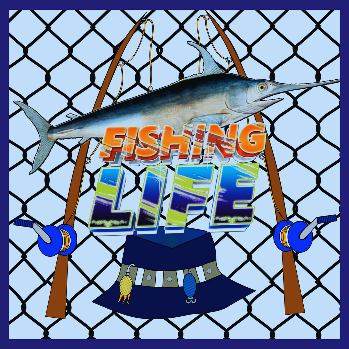 Custom Tumbler, 20 oz.,  Fishing Net 0001