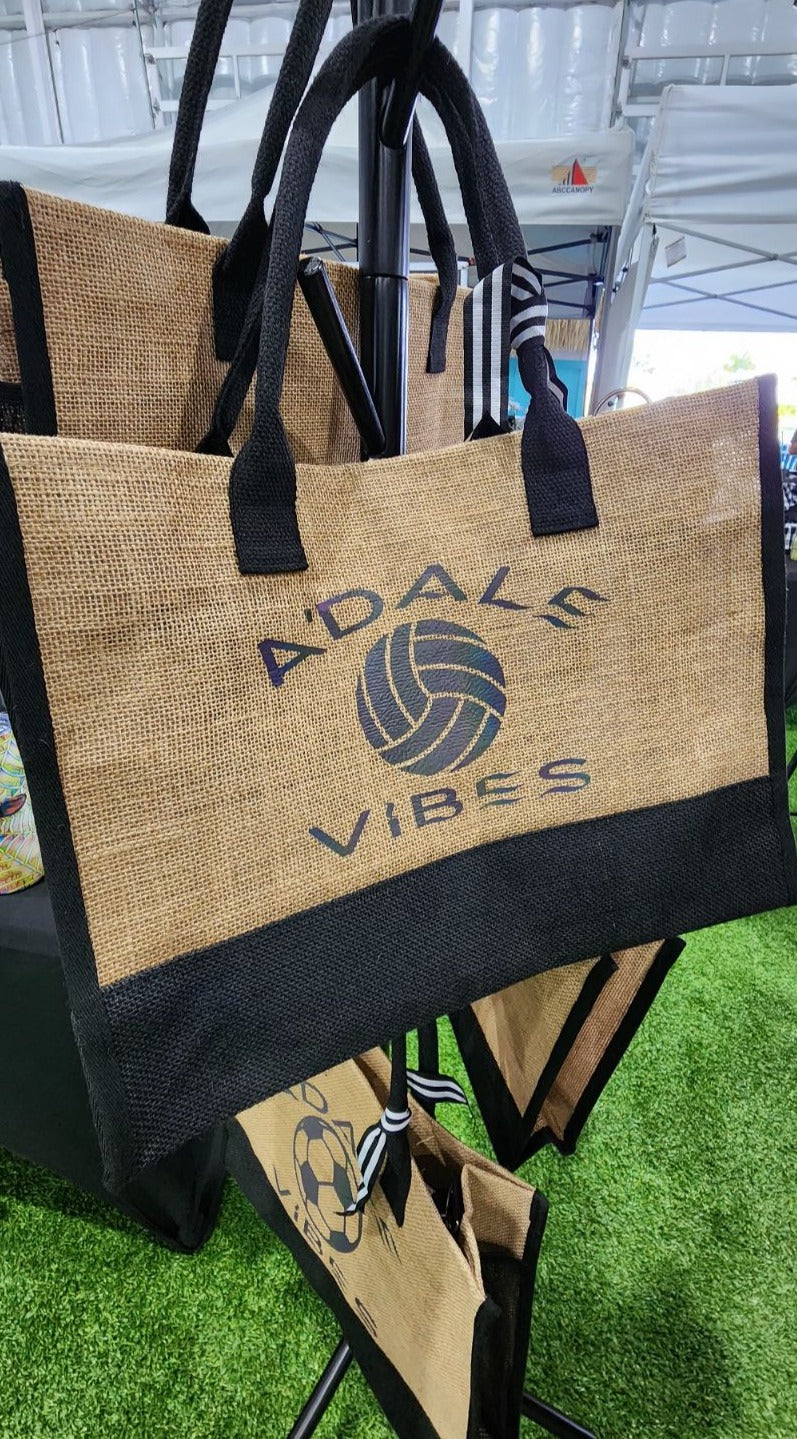 Customized Jute Tote -  A'Dale Vibes - Sports 0001