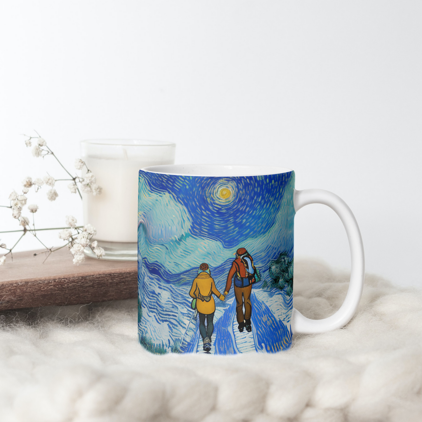 Custom Mug, 15 oz. Snowy Couple 0001