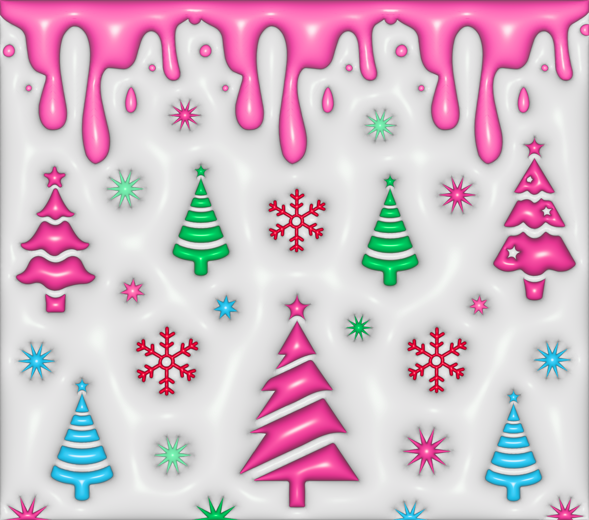 Custom Tumbler,  20 oz., Pink Xmas Tree 001
