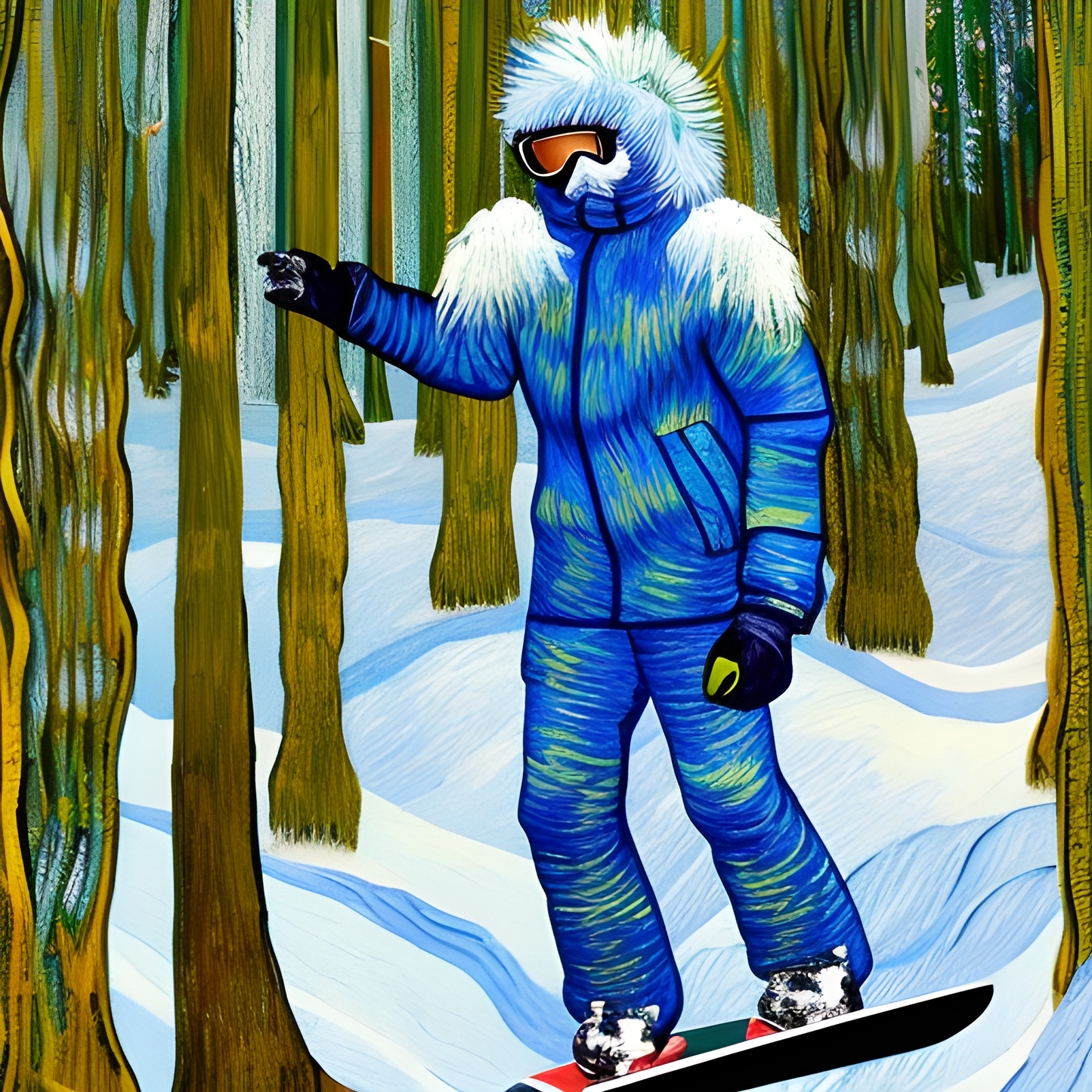 Custom Mug, 15 oz. Snowboarding Forest 0001