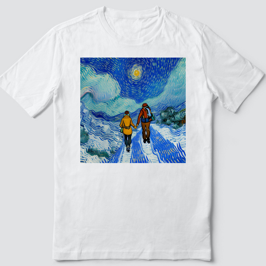 Custom T Shirt, Snowy Couple 0001, Sublimation