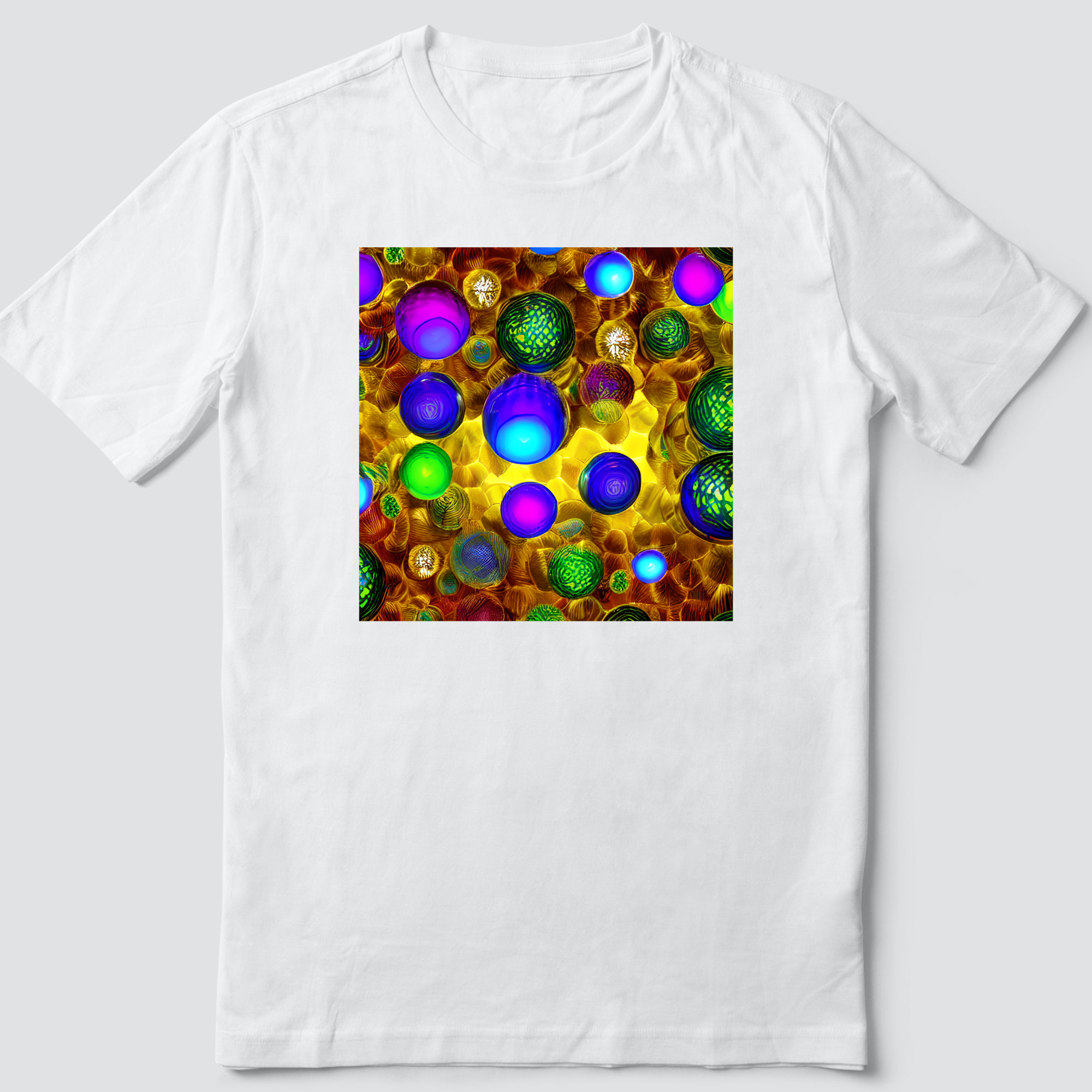 Custom T Shirt, 3D Vibrant Circles 0001