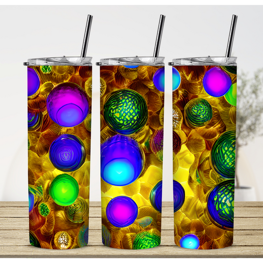 Custom Tumbler, 20 oz., 3D Vibrant Circles 0001