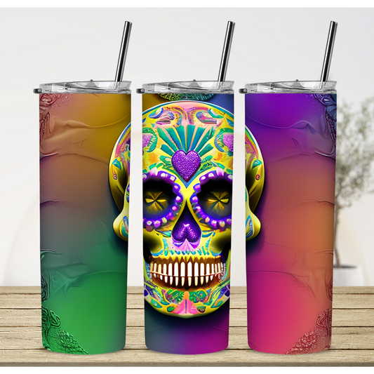 Custom Tumbler,  20 oz., Sugar Skull 001