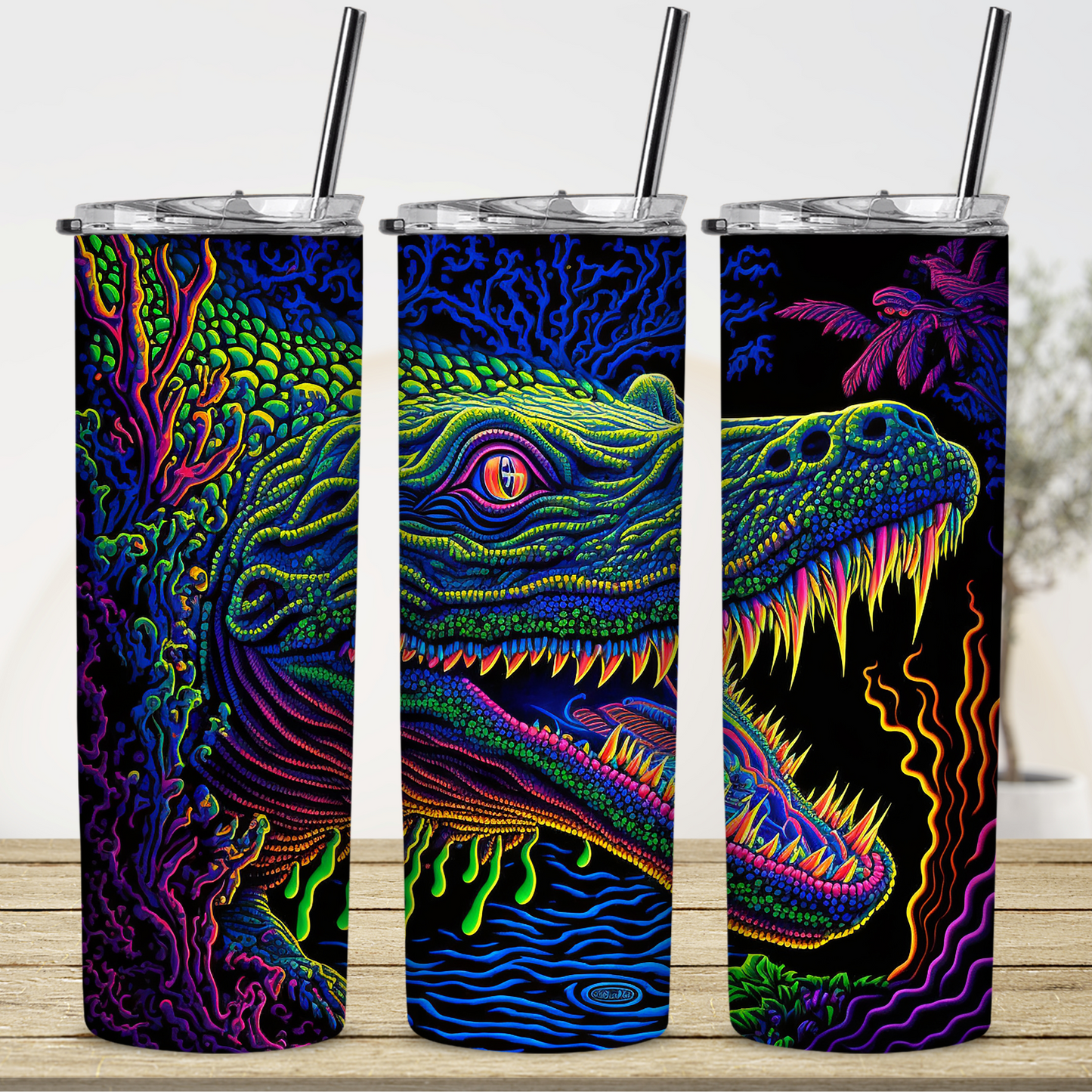 Custom Tumbler,  20 oz, Alligator 0001