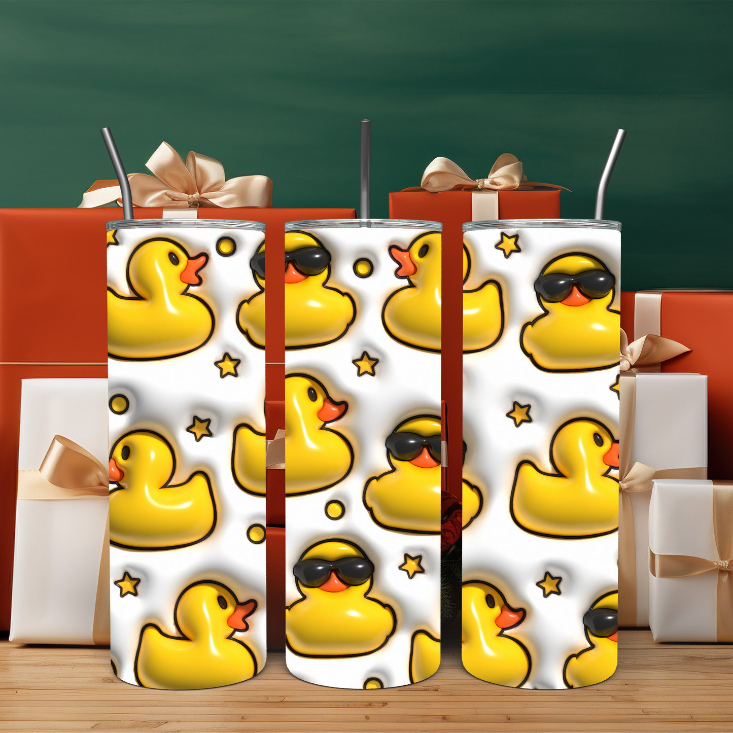 Custom Tumbler,  20 oz., BellaYella Duckies 001