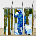 Custom Tumbler, 20 oz.,  Snowboarding Forest 0001