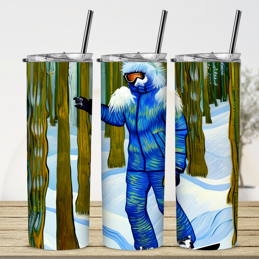Custom Tumbler, 20 oz.,  Snowboarding Forest 0001