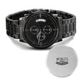 Engraved Design Black Chronograph Watch - World's Best Dad 0001