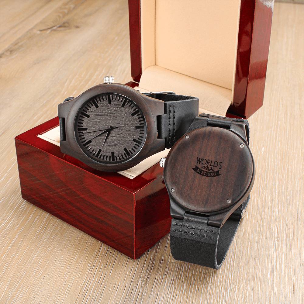 Engraved Wooden Watch - World's Best Dad