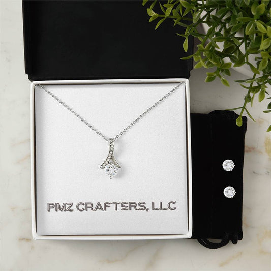 Alluring Beauty Necklace and Cubic Zirconia Earring Set 0001