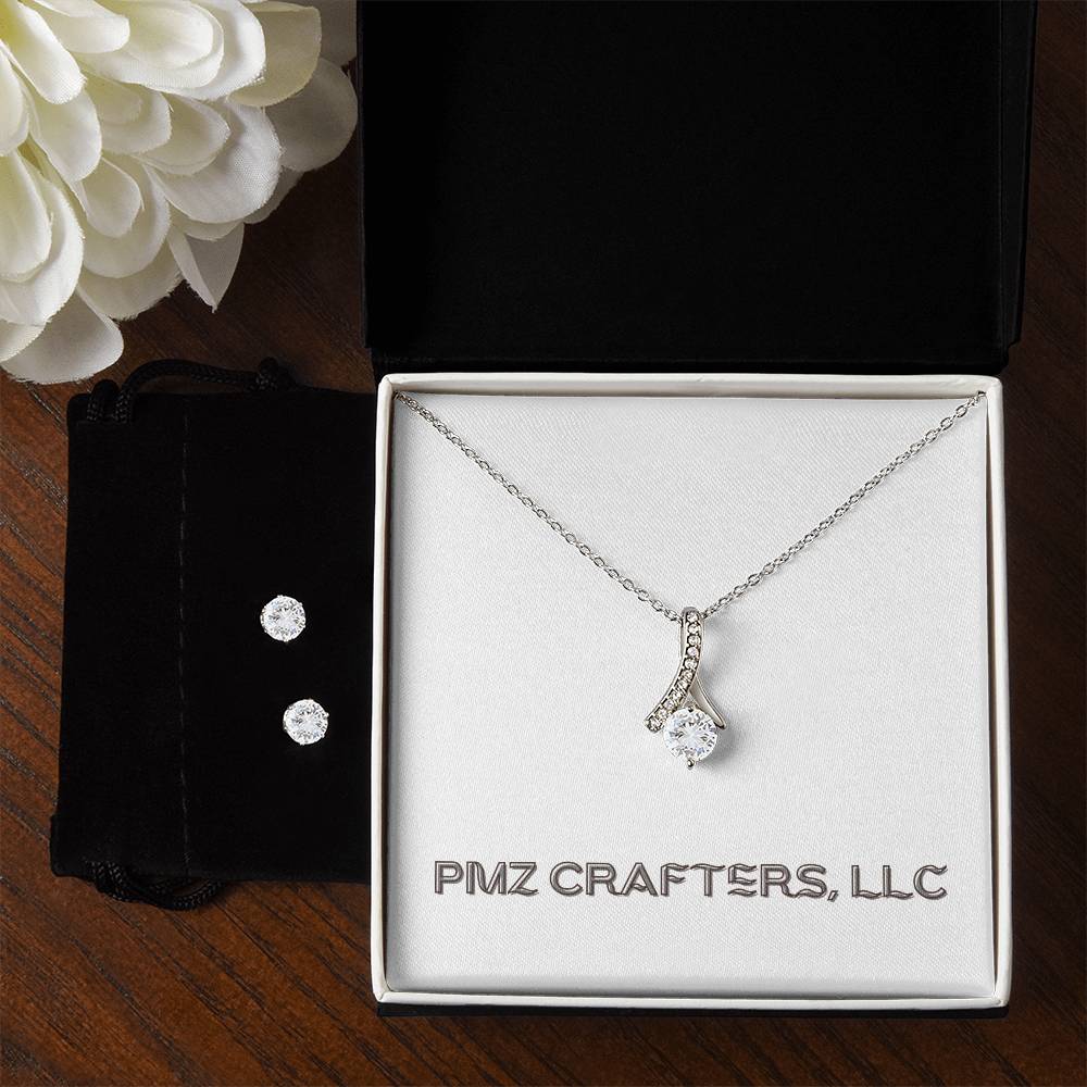 Alluring Beauty Necklace and Cubic Zirconia Earring Set 0001