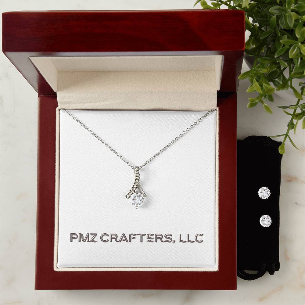 Alluring Beauty Necklace and Cubic Zirconia Earring Set 0001