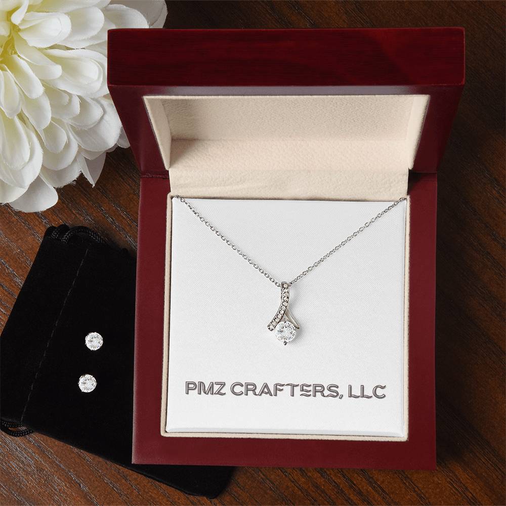 Alluring Beauty Necklace and Cubic Zirconia Earring Set 0001