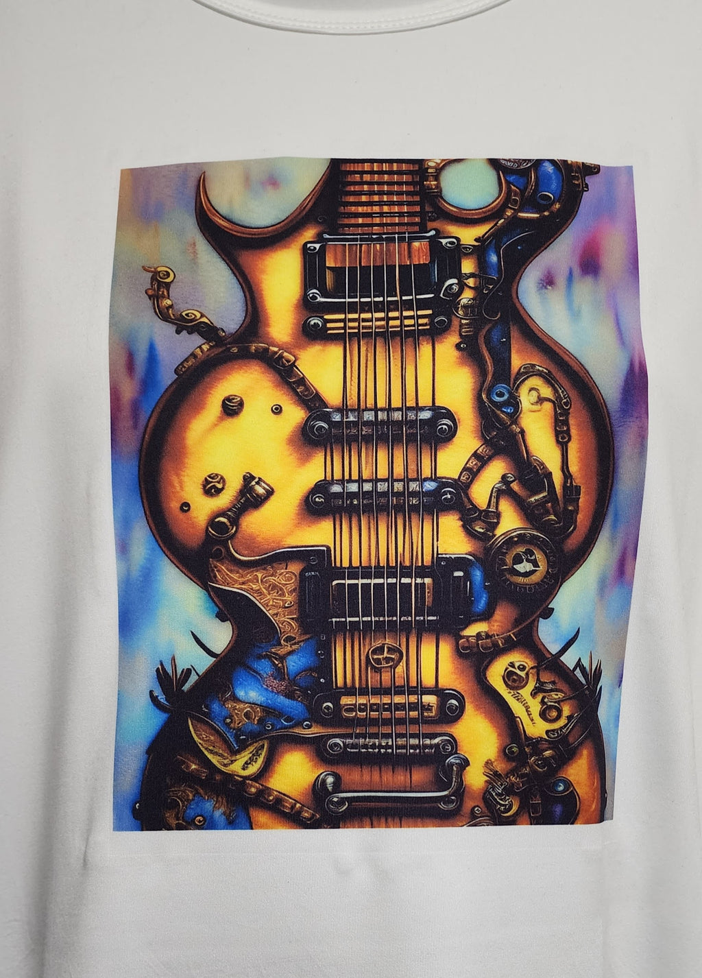 TSHIRT, Guitar, Steam Punk Gibson Double with beautiful color accents