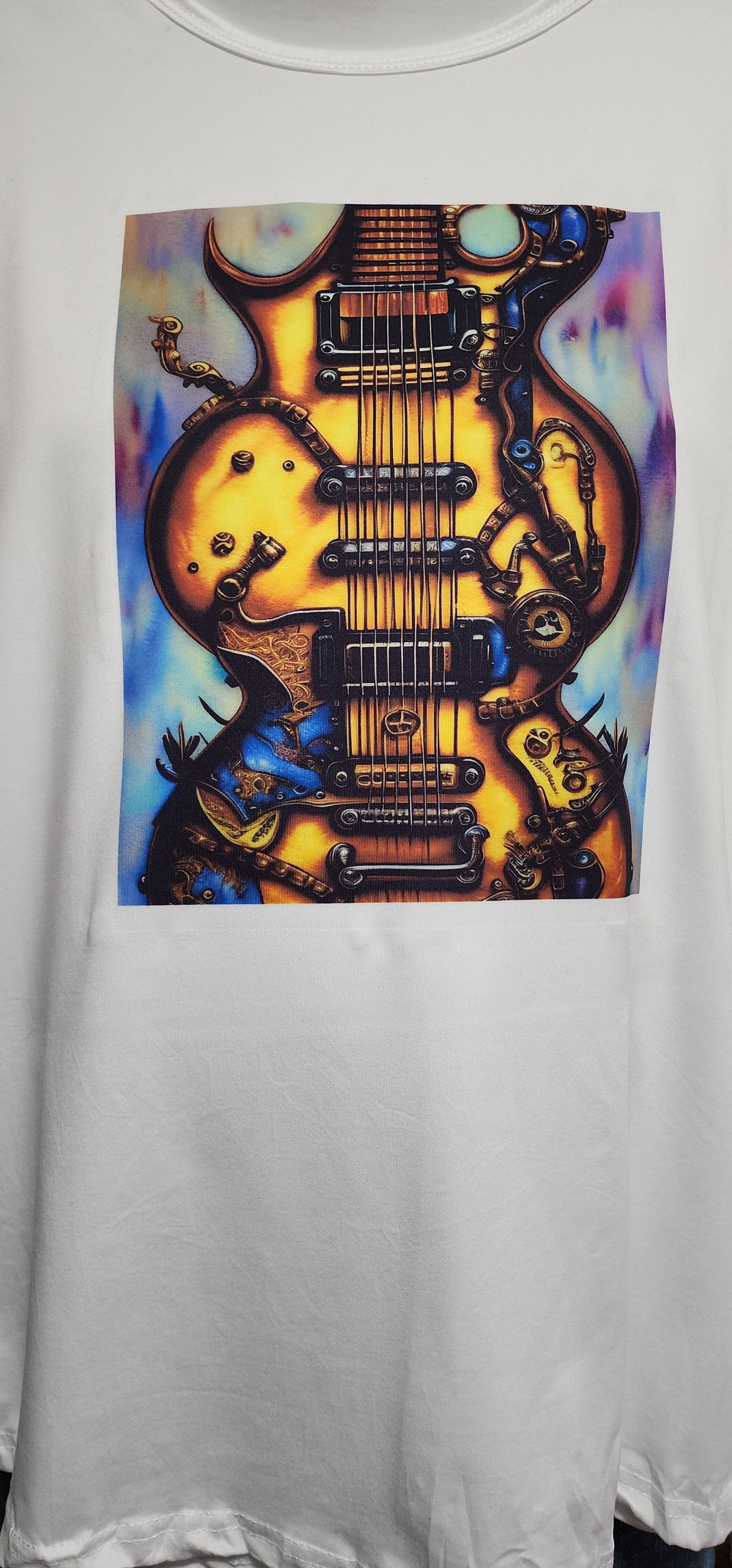 TSHIRT, Guitar, Steam Punk Gibson Double with beautiful color accents