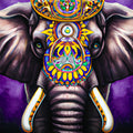 TSHIRT, Unique Elegant Elephant with Purple background and sunflower paintings