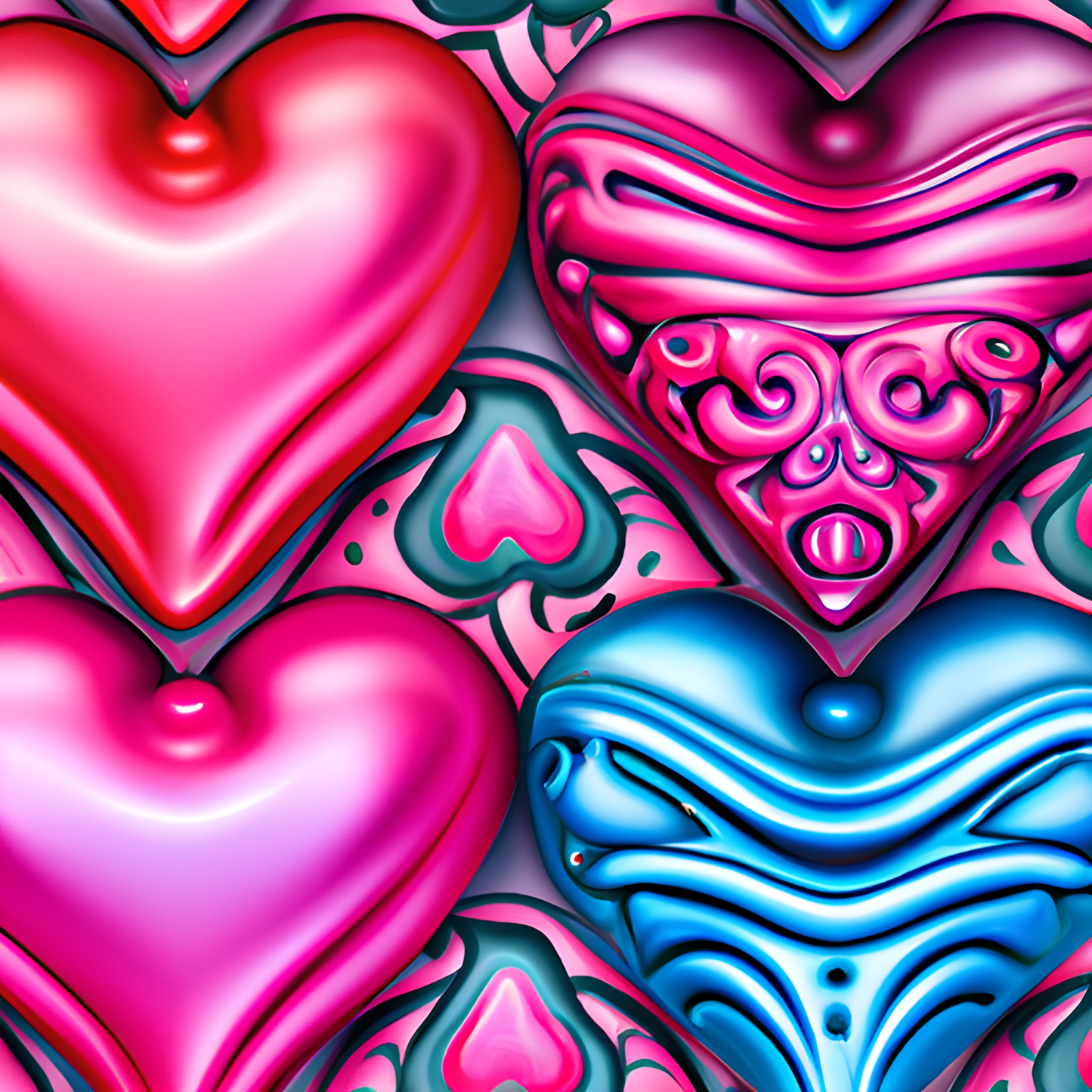Custom Tumbler,  Bold Hearts 0002