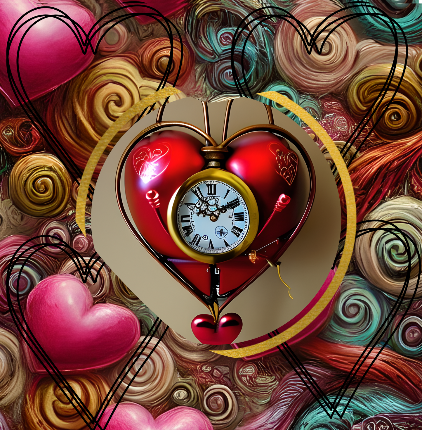 Custom T Shirt, Bold Hearts 0004, Sublimation