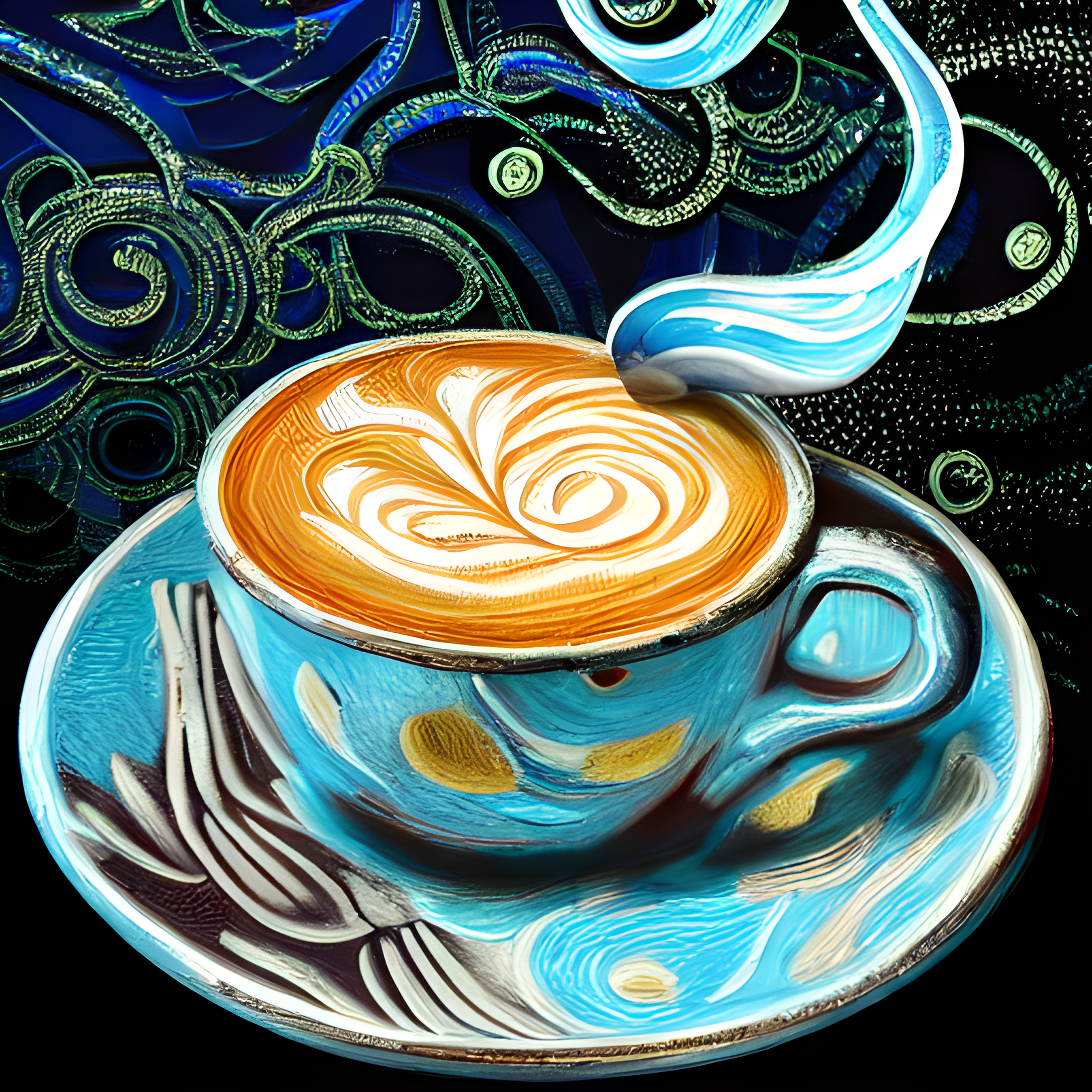 Custom Tumbler, Cafe Blue 0001