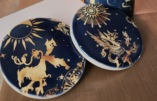Coaster, Ceramic, Custom Sublimation, Set of 2, Mystic  Misty01,