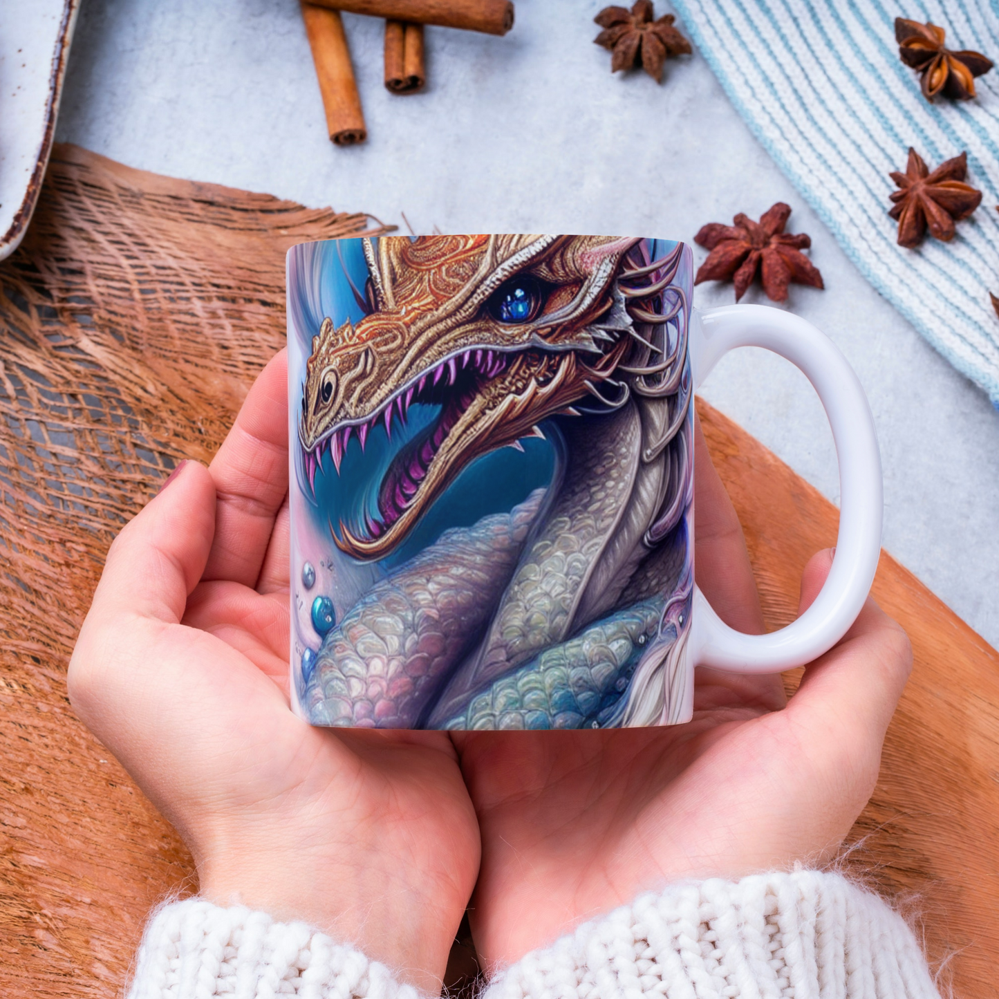 Custom Mug, 15 oz. Dragon 0001