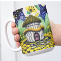Custom Mug, 15 oz. Yellow & Black Cottage 0001