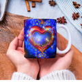 Custom Mug, 15 oz Whimsical Heart of the Galaxy Red Gold 0001