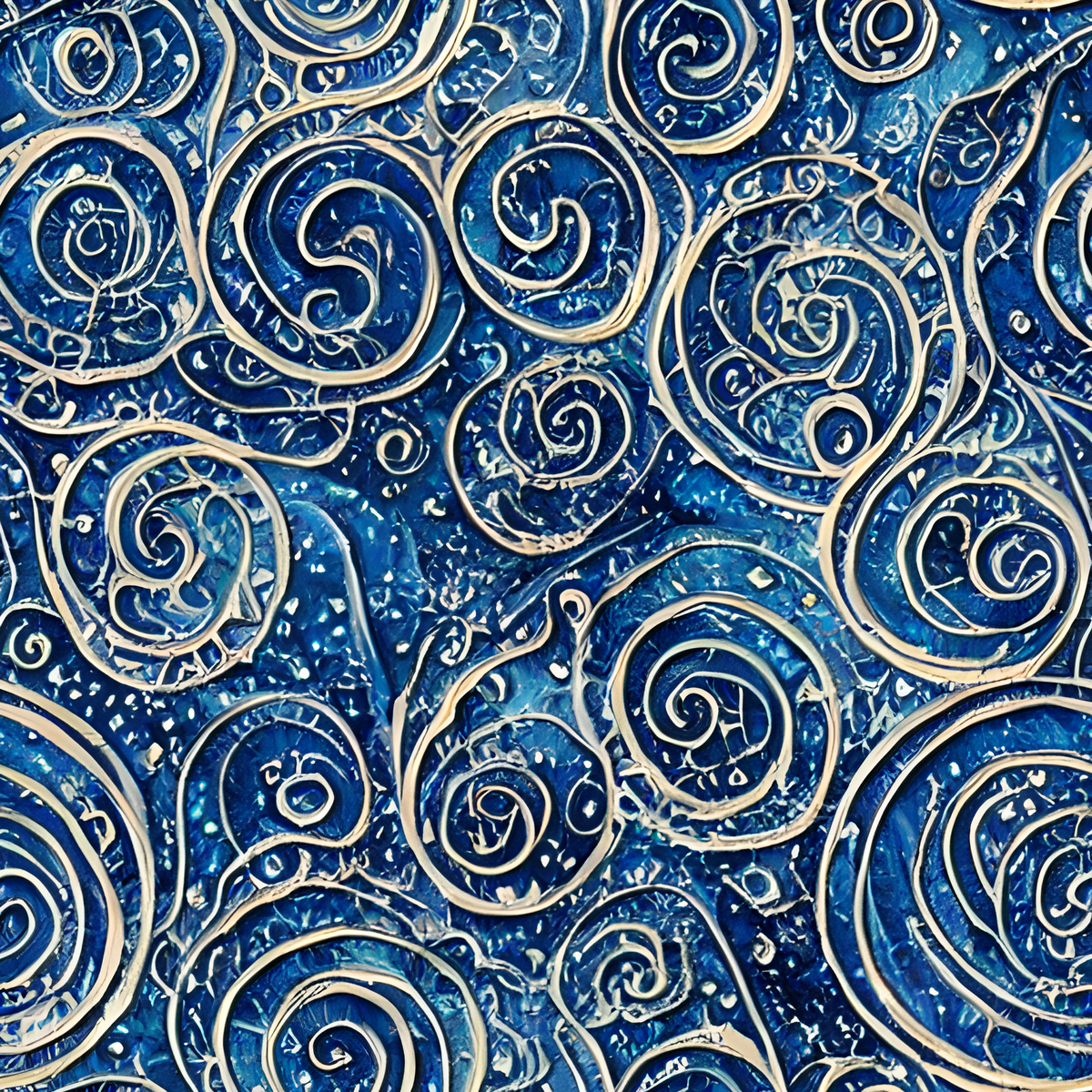 Custom Mug, 15 oz. Majestic Dark Blue Swirls 0001