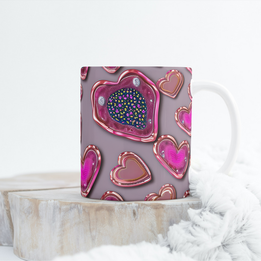 Custom Mug, 15 oz Bold Hearts 0001