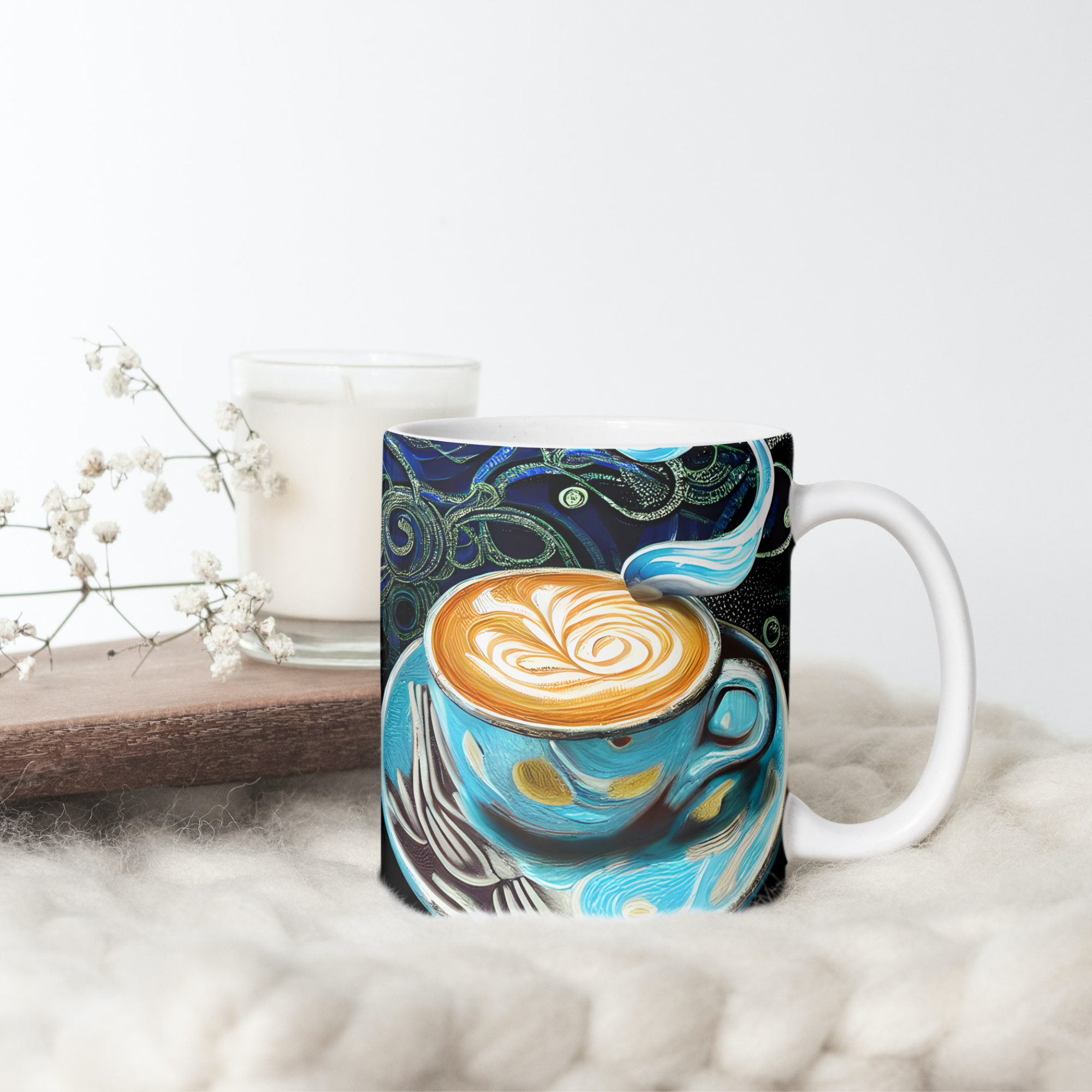 Custom Mug, 15 oz. Cafe Blue 0001